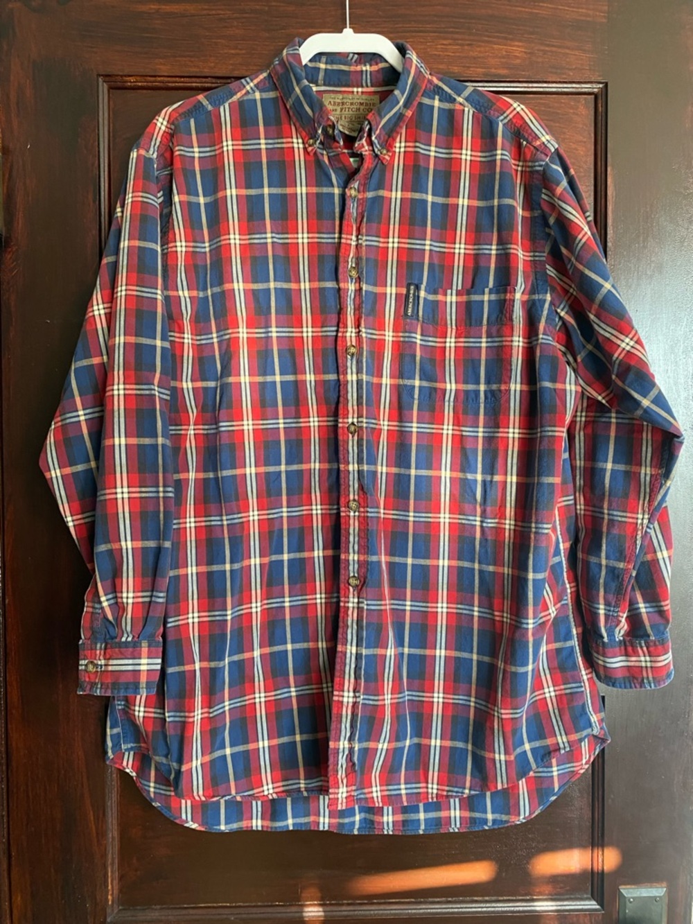 Vintage 90s Abercrombie & Fitch The Big Shirt Plaid Button Down L